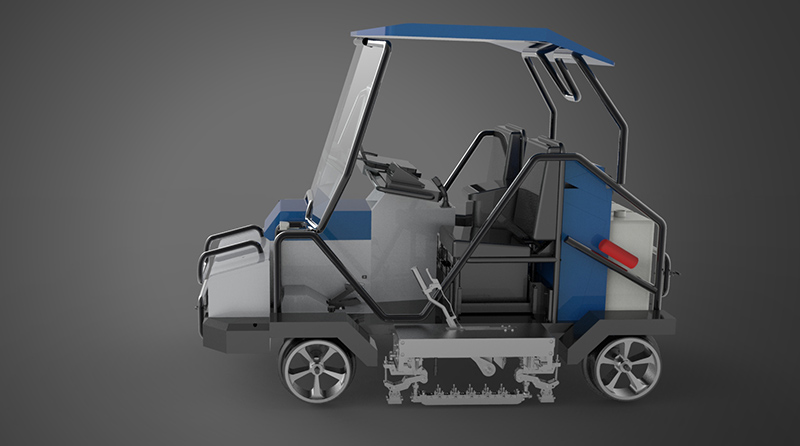 > Considering the daily work outdoor use environment, the roof design can be detachable awning. The two-person seat can meet the requirements of work use and take into account the miniaturization design requirements of the car body.