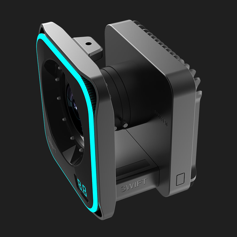 > The top and bottom of the camera are designed with suspension mounting holes, and a camera adjustment knob is reserved in the middle.